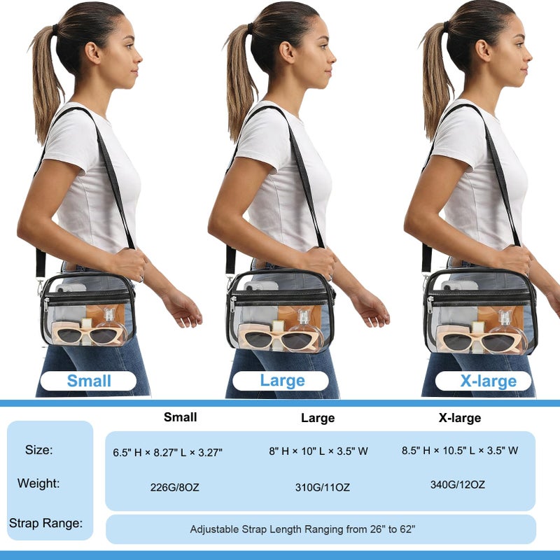 Busiuw Clear Bag for Stadium Events Mini Small Clear Purse Stadium Top-Handle Satchel Clutches Handbags for Concert Sport Festivel (Black) - Image 3