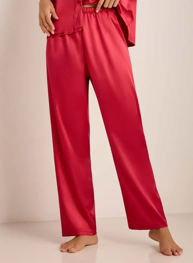 Splash FAV V-neck Top with Short Sleeves and Elasticated Pyjama Set