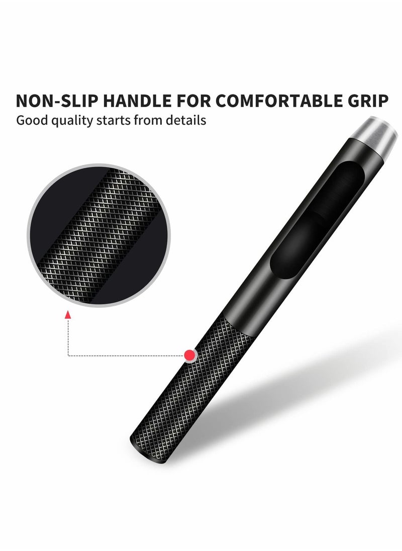 Excefore - Leather Hole Punch, 6 Pcs Round Hollow Punch Set, Industrial Grade Black Punch - Image 1