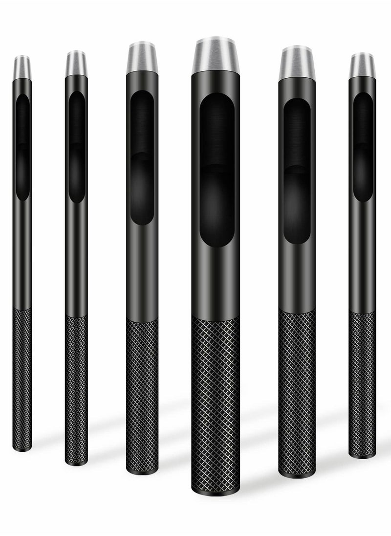 Excefore - Leather Hole Punch, 6 Pcs Round Hollow Punch Set, Industrial Grade Black Punch - Image 1