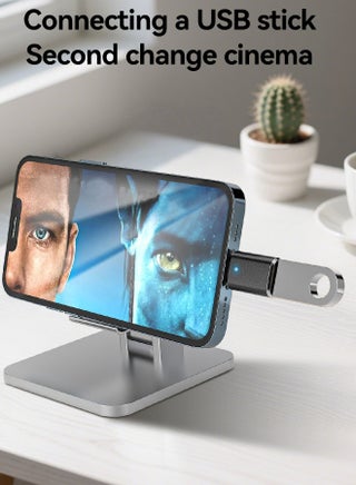 علبة مزدوجة (2 قطعة) من محول Lightning إلى USB 2.0 OTG مع مؤشر ضوئي، يعمل بالإيصال والتشغيل الفوري لأجهزة iPhone 17/16/15/14/13/12/SE وiPad Pro/Air/Mini - يدعم قارئ البطاقات ومحرك أقراص USB ولوحة المفاتيح والفأرة والمحاور وأجهزة MIDI - view 4