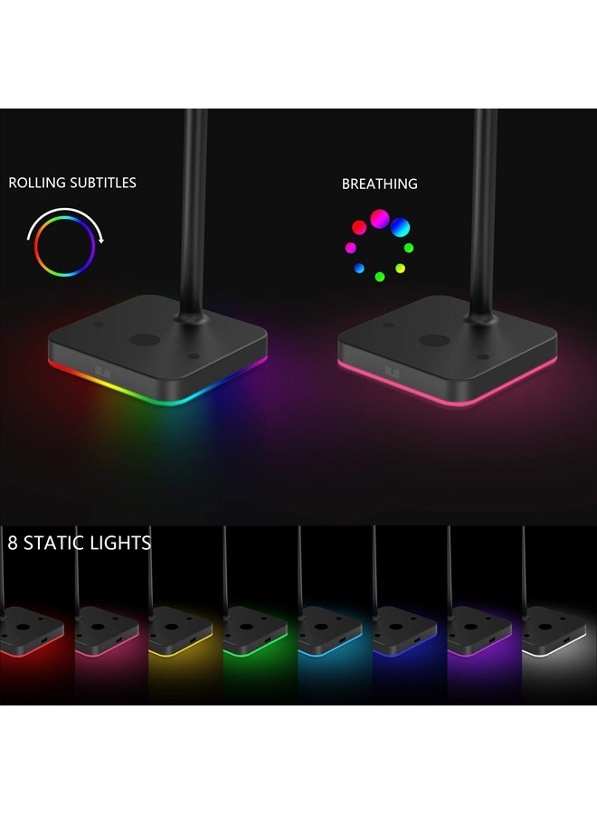 KAFRI RGB Headphone Stand with Wireless Charger Desk Gaming Headset Holder Hanger Rack with 10W/7.5W Fast Charge QI Wireless Charging Pad - Suitable for Gamer Desktop Table Game Earphone Accessories - Image 2