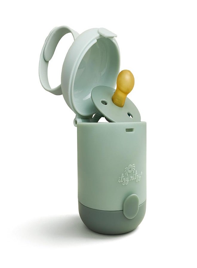 Itzy Ritzy Pacifier Holder - Dual-Sided Pacifier Case with Strap to Keep Clean & Dirty Pacifiers Separate, Paci Holder for Diaper Bag & Stroller (Pacifiers Not Included), Sage - Image 1