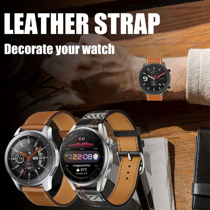 Genuine PU Leather Replacement Strap for Fenix 7 Black Soft Lightweight Comfortable - Image 5