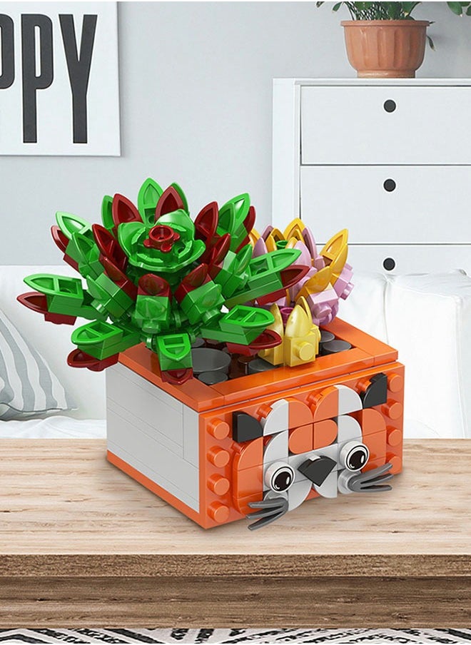 GROIC 181 PCS Plant Flower Building Block,Bonsai Model Creative DIY Simulation Succulent Flower Artificial Flowers  Botanical Building Brick Toys for Home Decoration,Kids Party Supplies, Birthday Favors  - Image 3