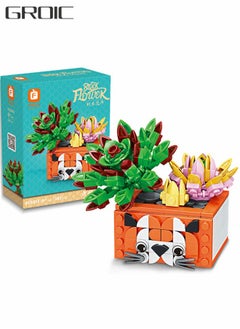 GROIC 181 PCS Plant Flower Building Block,Bonsai Model Creative DIY Simulation Succulent Flower Artificial Flowers  Botanical Building Brick Toys for Home Decoration,Kids Party Supplies, Birthday Favors  - Image 1
