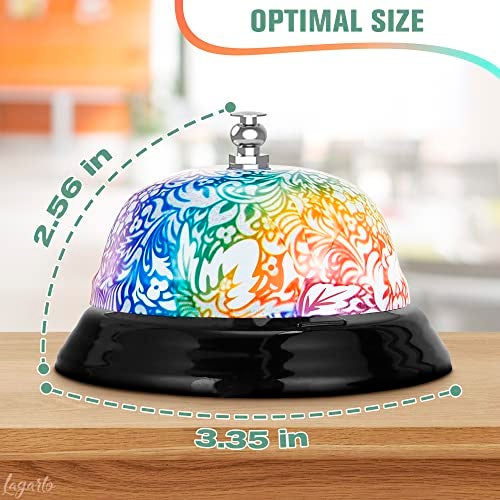 LAGARTO Desk Bell for Service – Floral Design Classroom Bell for Teachers, Stainless Steel 3.35 x 2.56 with Non-Slip Base & Clear Sound, Easy to Clean – Desk Bells for Classroom, Hotels, Stores & Offices - Image 2