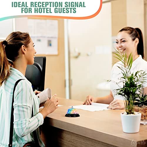 LAGARTO Desk Bell for Service – Floral Design Classroom Bell for Teachers, Stainless Steel 3.35 x 2.56 with Non-Slip Base & Clear Sound, Easy to Clean – Desk Bells for Classroom, Hotels, Stores & Offices - Image 5
