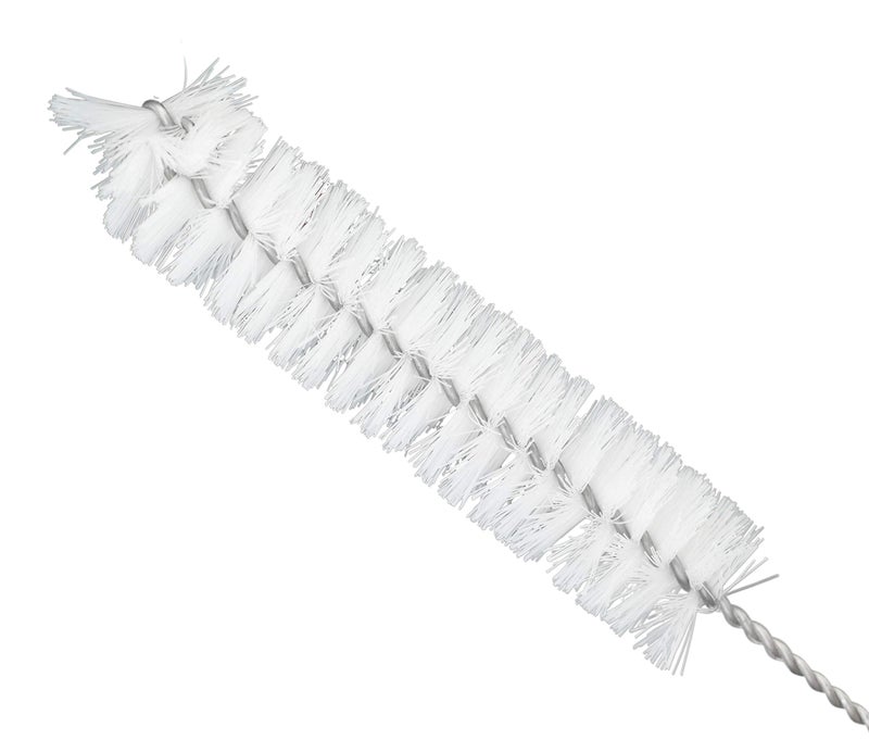 EISCO Bristle Cleaning Brush with Fan-Shaped End, 9" - Twisted Stainless Steel Wire Handle - Ideal for 0.6" - 0.8" Diameter Tubes, Bottles, Flasks, Cylinders, Jars, Vases, Cups - Image 1