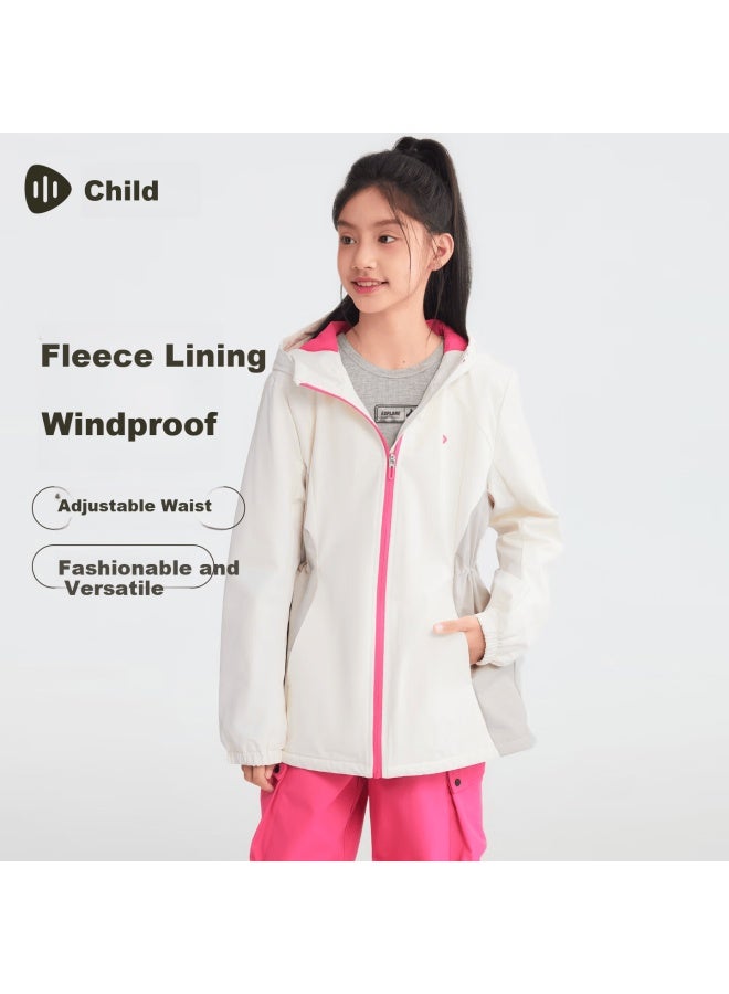 Souhait Kids Girls Thick Coat  Autumn Winter Children's Three-proof Fleece Windbreaker - Image 1