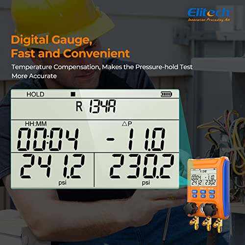 Elitech Wireless Digital Manifold Gauge Set Data Logging Refrigerant HVAC Gauges with Hoses, Temperature Clamps, LMG-10W - Image 4