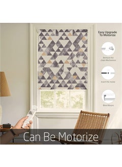 Deco Window Deco Window Semi Blackout Printed Roller Blinds for Windows 39 Inches W X 84 Inches H Grey Light Filtering RollUp Shades Sun UV Protection for Home Office  - Image 5