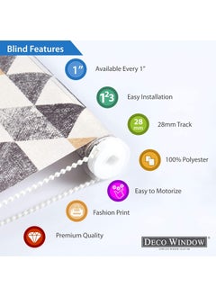 Deco Window Deco Window Semi Blackout Printed Roller Blinds for Windows 39 Inches W X 84 Inches H Grey Light Filtering RollUp Shades Sun UV Protection for Home Office  - Image 3