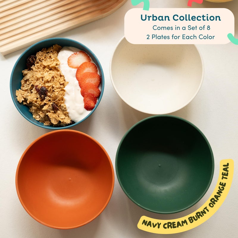 Nook Theory Wheat Straw Bowls - 26 Oz Cereal Bowls Sets 8 Unbreakable Dinnerware  Microwave Safe Bowls and Dishwasher Safe Bowls  Alternative for Plastic Bowls  Snack Bowls  Soup Bowls (Urban) - Image 3