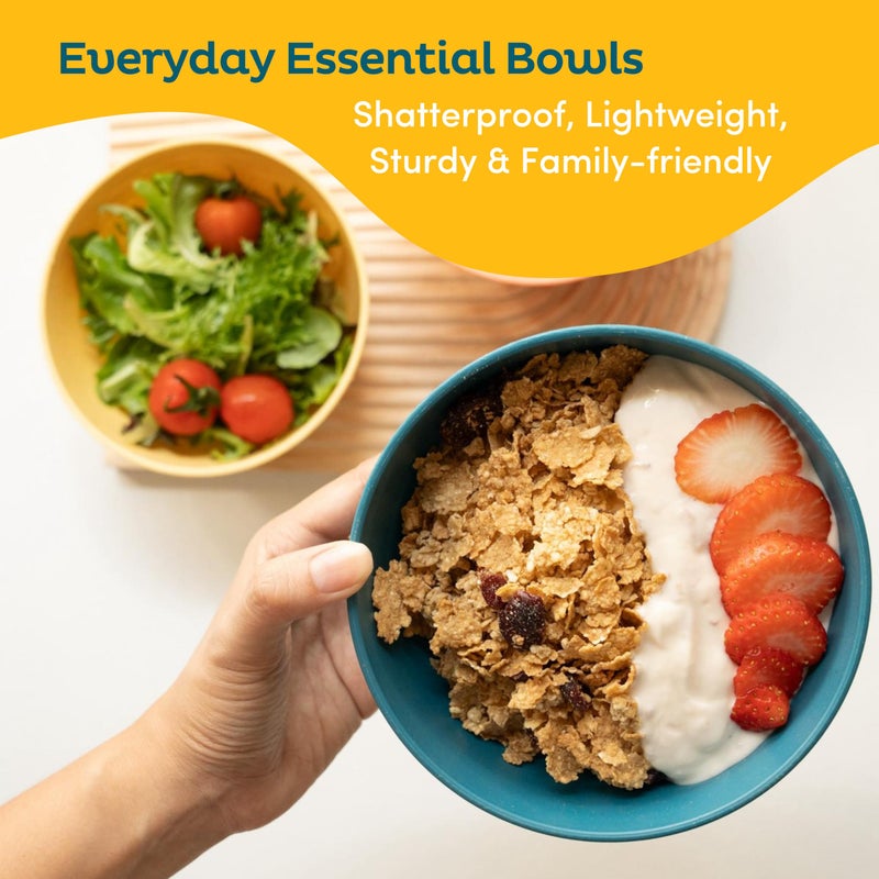 Nook Theory Wheat Straw Bowls - 26 Oz Cereal Bowls Sets 8 Unbreakable Dinnerware  Microwave Safe Bowls and Dishwasher Safe Bowls  Alternative for Plastic Bowls  Snack Bowls  Soup Bowls (Urban) - Image 5
