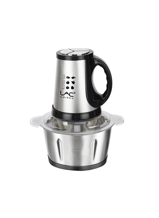 LAC - Electric Food Chopper, 3L Meat Grinder 3 Speeds Food Processor Stainless Steel  Food Processor Elegant Slicer With Integrated 4-Sharp Blades And Child Safety Lock - Image 1