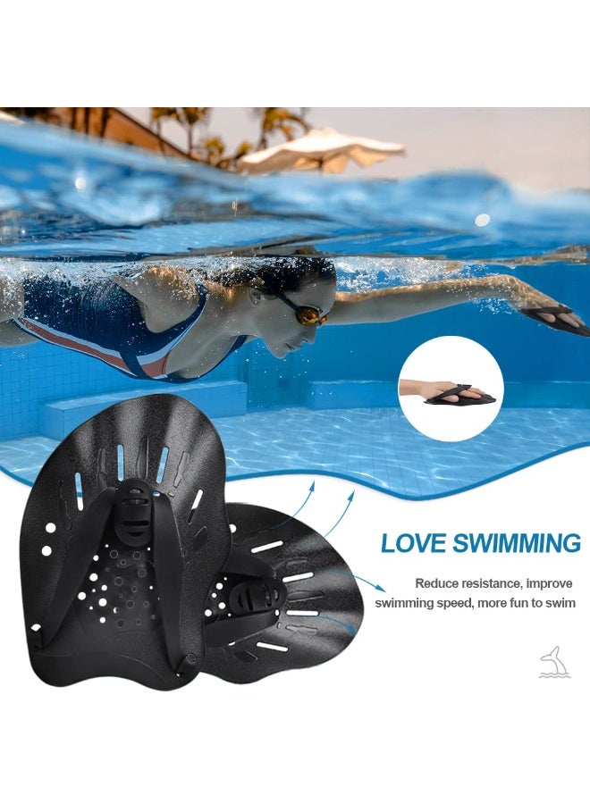 SANMUGEED Swimming Hand Paddles for Adult and Junior (1 Pair), Power Strength Train Swim Fins Pool Exercise Swimming Accessories for Novice and Professional Use - Image 4