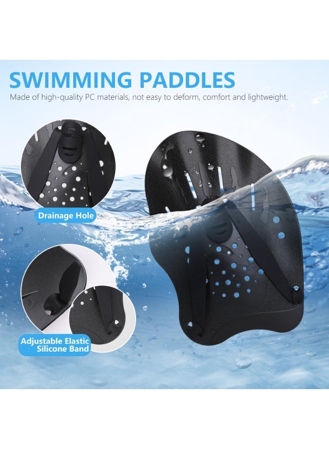 SANMUGEED Swimming Hand Paddles for Adult and Junior (1 Pair), Power Strength Train Swim Fins Pool Exercise Swimming Accessories for Novice and Professional Use - Image 3
