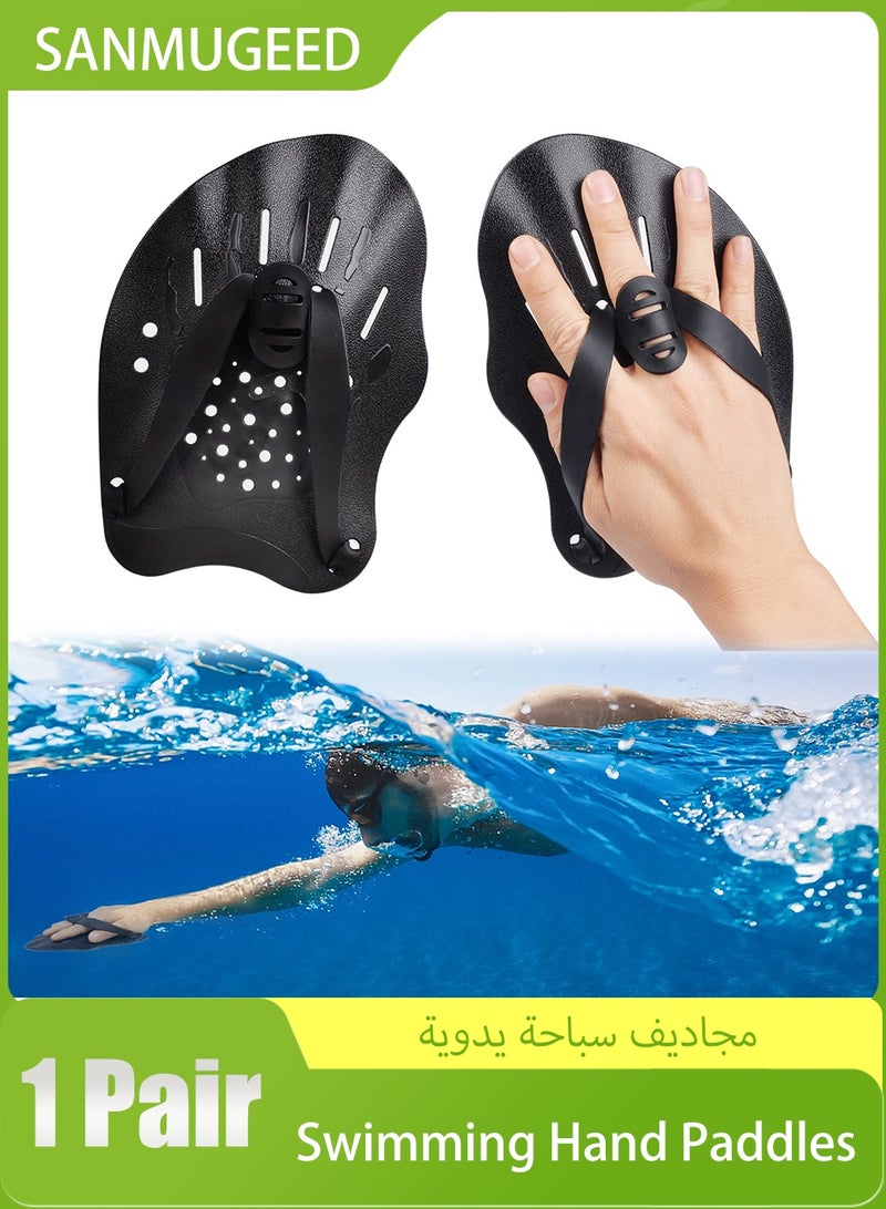 SANMUGEED Swimming Hand Paddles for Adult and Junior (1 Pair), Power Strength Train Swim Fins Pool Exercise Swimming Accessories for Novice and Professional Use - Image 1