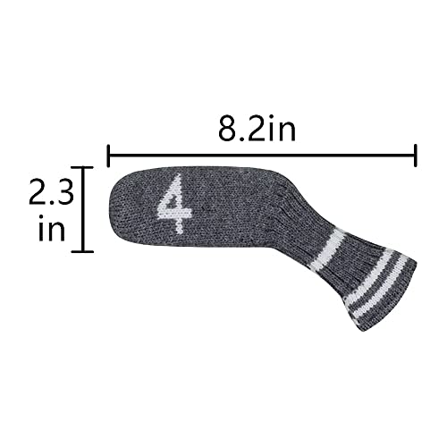 Scott Edward 10 Pcs Iron Golf Club Covers Set Cuteness and Basically Socks Shape Washable & Durable Golf Club Head Protector (Silver Gray) - Image 5