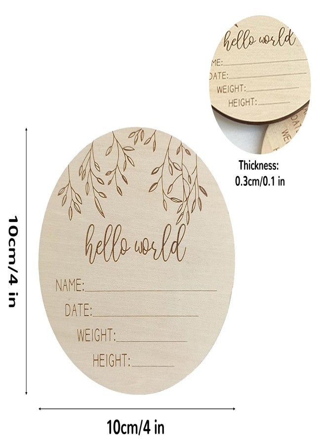 Hganxiu Baby Announcement Sign Name,Hello World Newborn Sign,4 Inch Wooden Welcome Baby Milestone Signs - Image 2