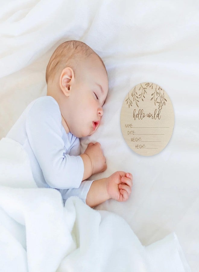 Hganxiu Baby Announcement Sign Name,Hello World Newborn Sign,4 Inch Wooden Welcome Baby Milestone Signs - Image 5