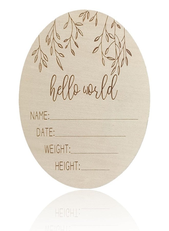 Hganxiu Baby Announcement Sign Name,Hello World Newborn Sign,4 Inch Wooden Welcome Baby Milestone Signs - Image 1