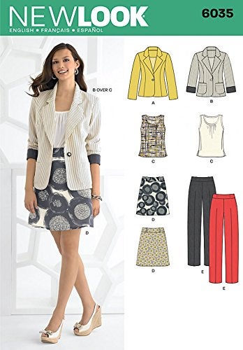 New Look Ladies Sewing Pattern 6035 Jackets Tops Skirt Trouser Suit