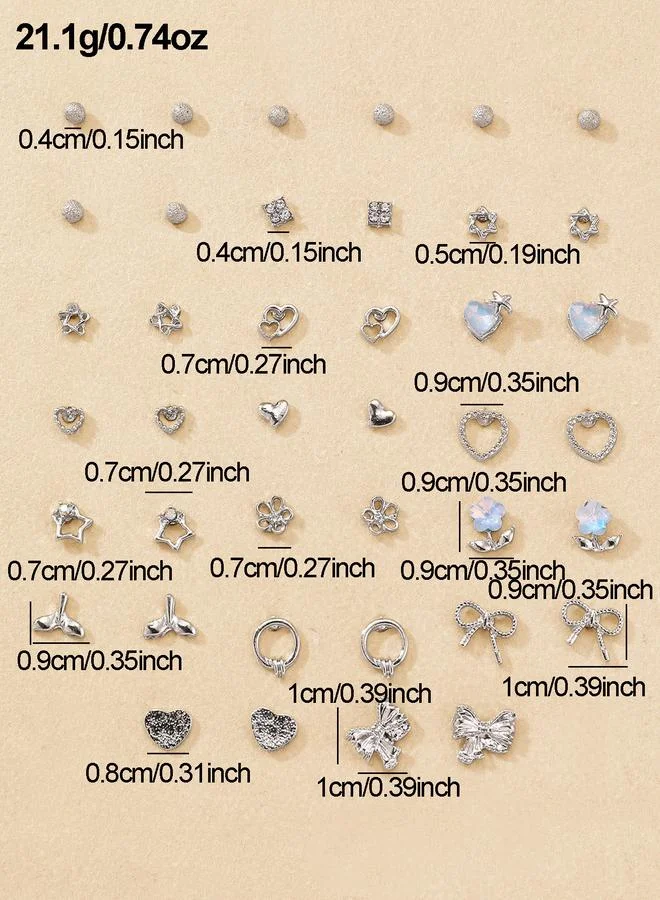 Take Two  Set of 20 - Heart and Bow Stud Earrings for Women | Best Price UAE