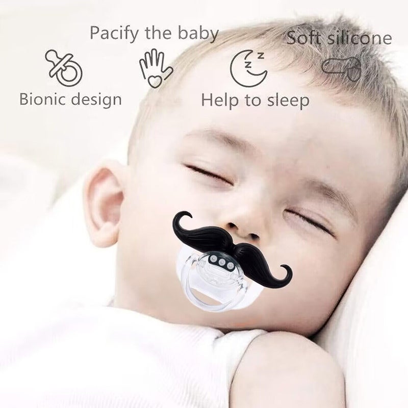 Intatikoo Funny Baby Pacifiers,Mustache Pacifiers 0-18 Months for Babies,Mustache Binky,Gift for Newborns,Infants,Toddlers,Baby Boys,BPA Free(Mustache Pacifiers) - Image 3