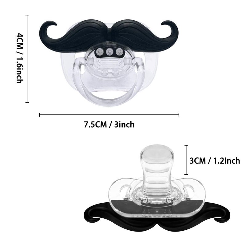 Intatikoo Funny Baby Pacifiers,Mustache Pacifiers 0-18 Months for Babies,Mustache Binky,Gift for Newborns,Infants,Toddlers,Baby Boys,BPA Free(Mustache Pacifiers) - Image 2
