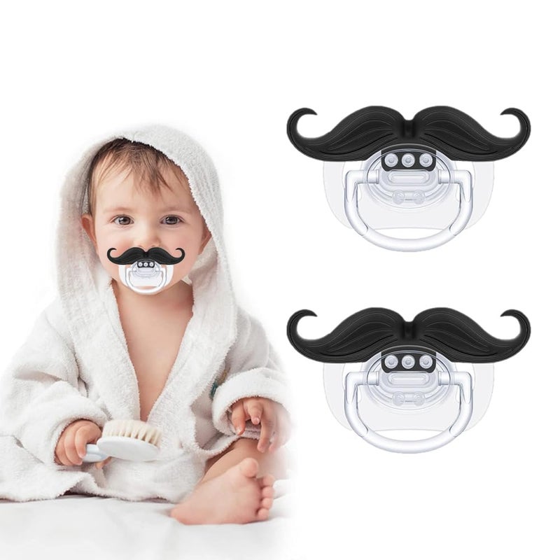 Intatikoo Funny Baby Pacifiers,Mustache Pacifiers 0-18 Months for Babies,Mustache Binky,Gift for Newborns,Infants,Toddlers,Baby Boys,BPA Free(Mustache Pacifiers) - Image 1