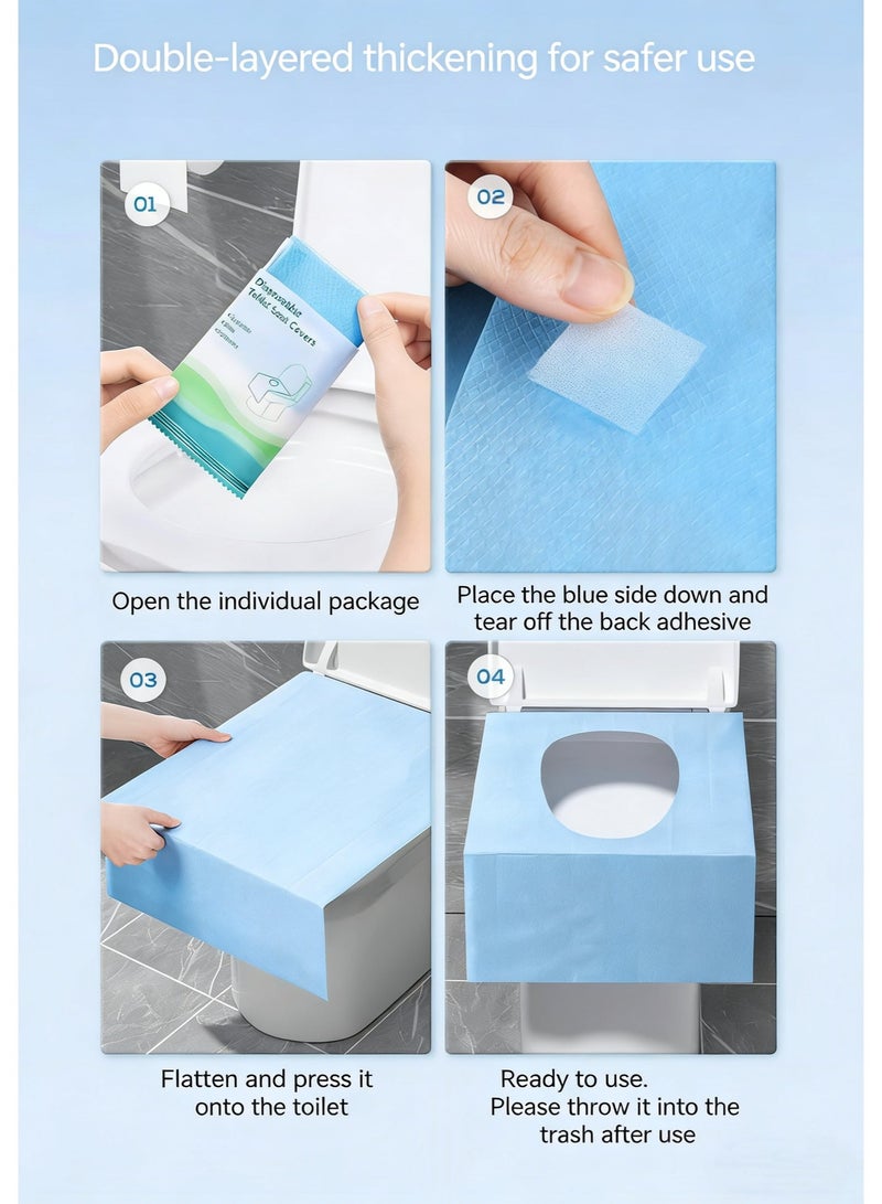 30 Pack Toilet Seat Covers Disposable, 40*60cm Portable Toilet Liners Travel Seat Cover for Outdoors,Hotel, Hospital, Travel, Public Toilet Seat Cover - Image 3