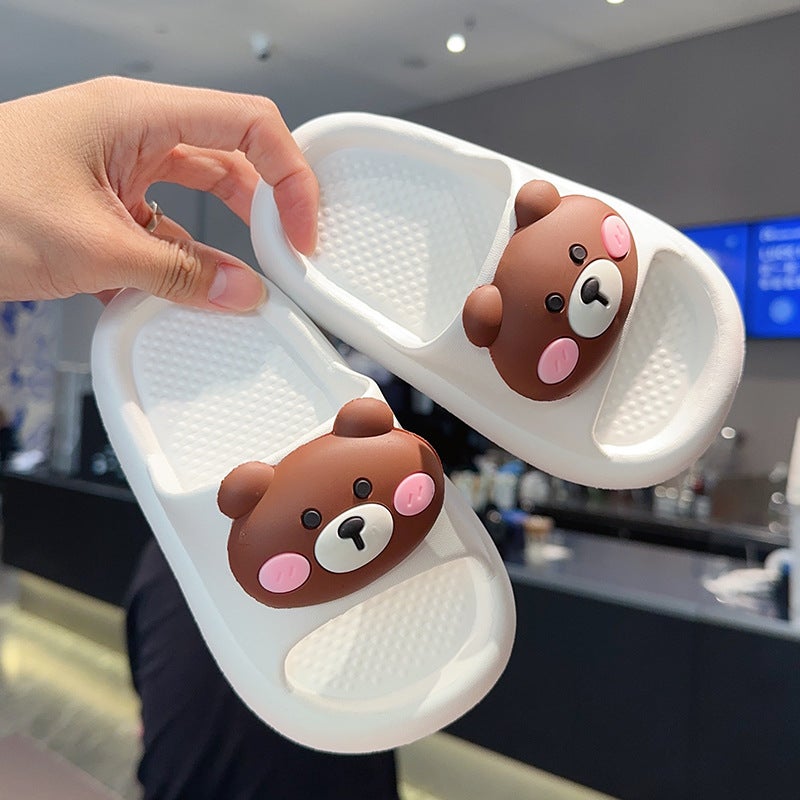 New Cartoon Three-Dimensional Bear Children'S Slippers Boys' Outer Wear Non-Slip Deodorant Soft Bottom Baby Sandals And Slippers - Image 4