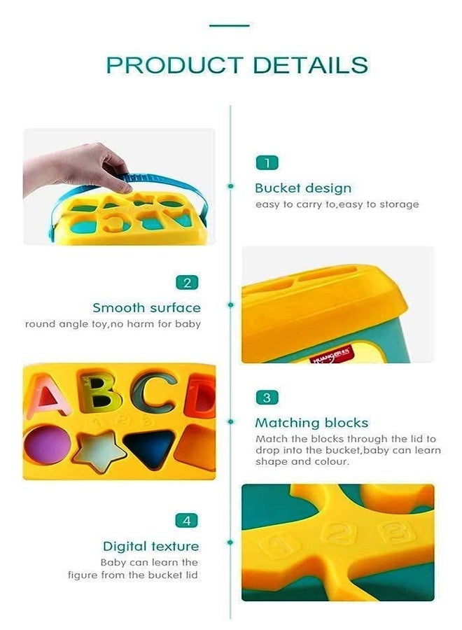 BELLABOTA Baby's First Shape Sorting Blocks Learning- Educational Activity Toys with 16 Building Blocks - Multicolor (16 Pieces) - Image 3