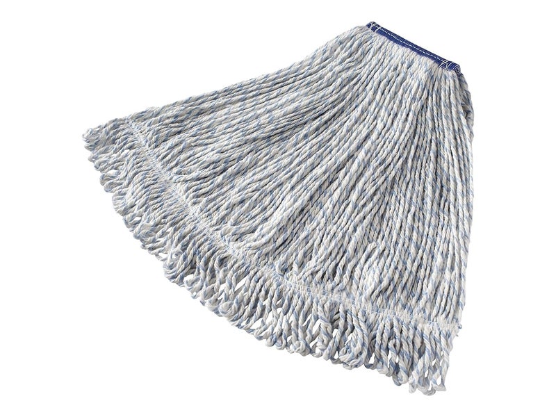 Rubbermaid Rubbermaid Commercial Products Wet Mop Head Replacement 24Ounce Capacity 1Inch Headband CottonSynthetic Industrial Wet Mop for Floor Cleaning OfficeSchoolStadiumLobbyRestaurant Large White