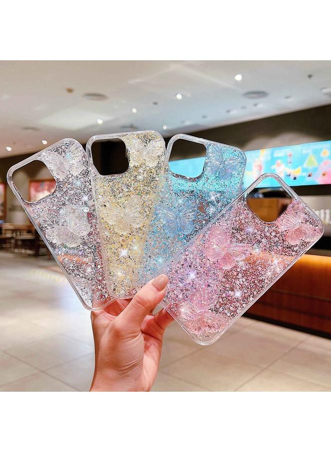 S-TOP Case For iPhone 13 Pro Max Starry Sequin Crystal Butterflies Epoxy TPU Phone Case - Image 4