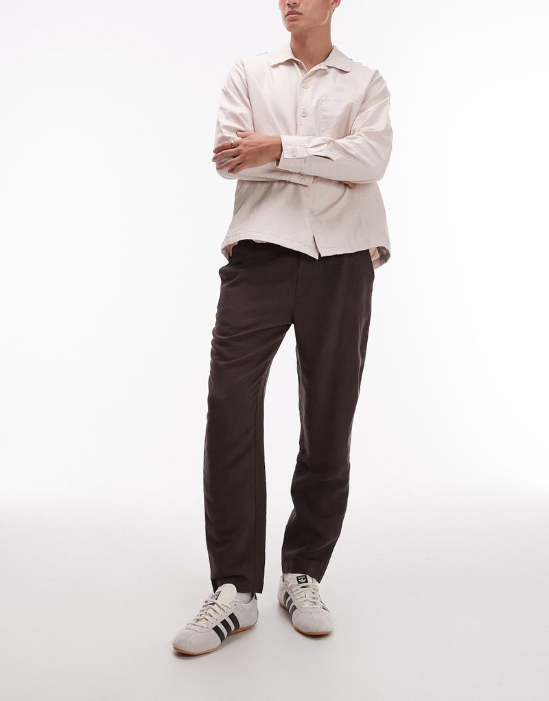 TOPMAN Tapered Fit Linen Trouser - Image 1