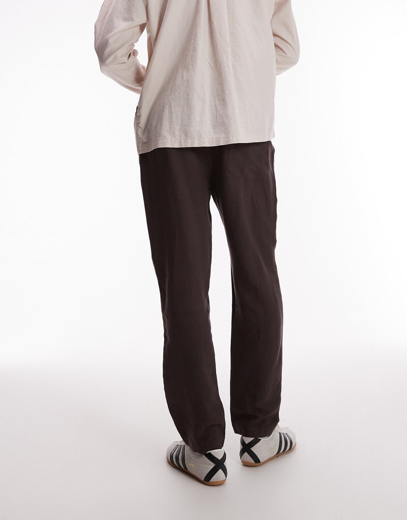 TOPMAN Tapered Fit Linen Trouser - Image 2