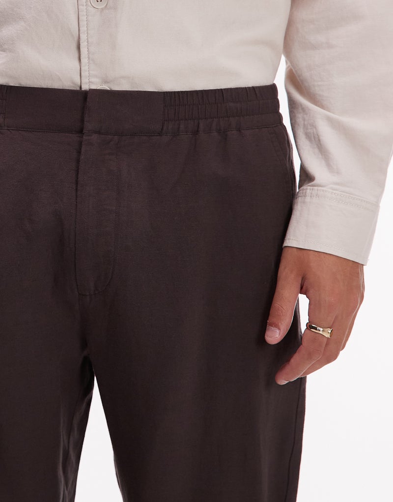 TOPMAN Tapered Fit Linen Trouser - Image 5