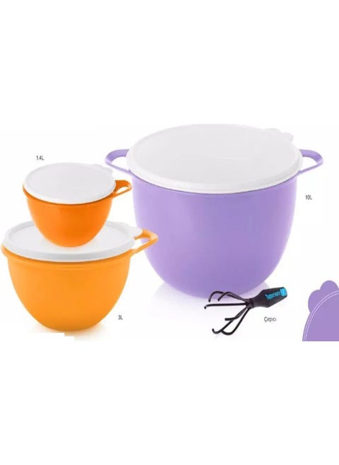 Large Colorful 4-Piece Mixing Storage and Preparation Container Set