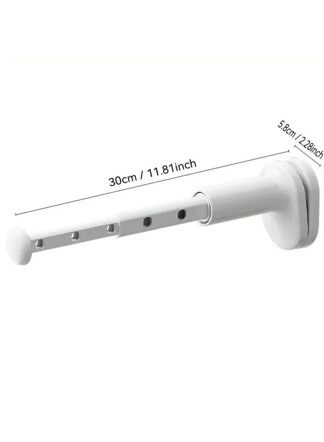 White Foldable Travel Clothes Drying Rack Adjustable Tension Rod No Drill Installation - Image 1