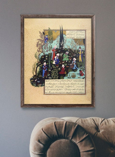 Ferdowsi and the Poets of Ghazni (Persian Miniature Art by Aqa Mirak for the Shahnameh) A4 A3 A2 Rare giclee print, also available framed