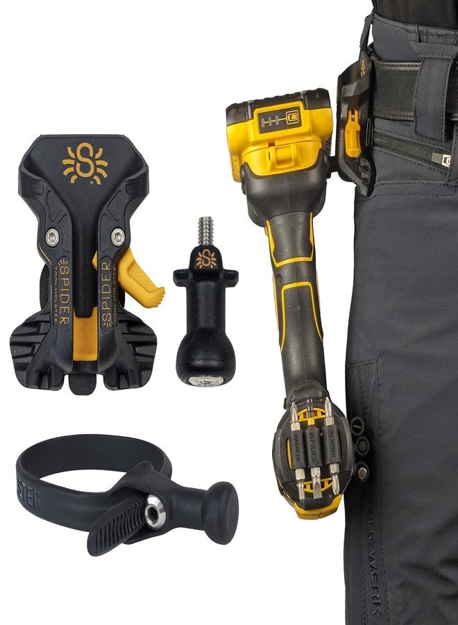 سبايدر حافظة أدوات سبايدر - حافظة أدوات احترافية + مقبض أداة واحد + دبوس تشغيل واحد - حامل أدوات متعدد مُحسّن ذاتي القفل مع قفل إبهام مناسب للاستخدام باليدين - Image 1