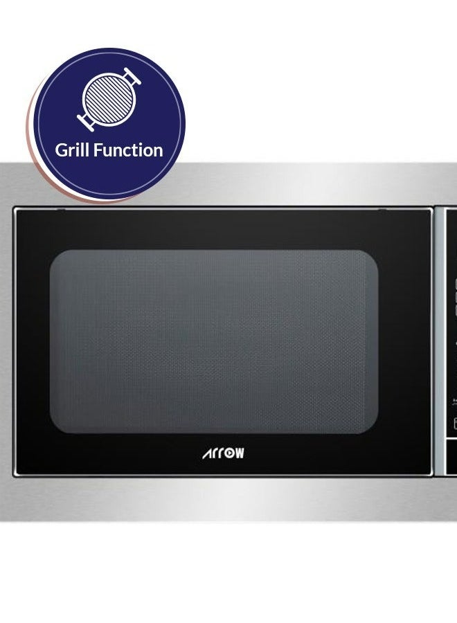 ارو فرن ميكروويف 30 لتر، وحدة تحكم رقمية مدمجة، 900 وات, 6 مستويات للطاقة, وظيفة الشواية, قوائم الطبخ التلقائي, لون فضي, لوحة تحكم رقمية, قفل أمان للأطفال - Image 2