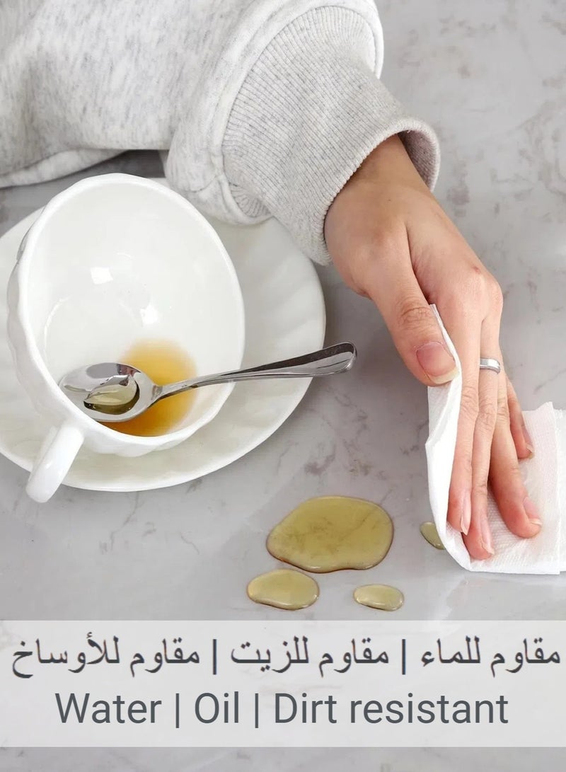 تشو داي مفرش طاولة PVC سميك 3 مم مقاس 160x100 سم - غطاء مقاوم للماء والحرارة 80℃ للمجالس والأفراح مع حماية من الرمال  - Image 2