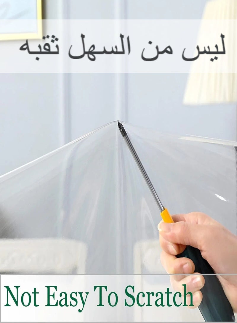 تشو داي مفرش طاولة PVC سميك 3 مم مقاس 160x100 سم - غطاء مقاوم للماء والحرارة 80℃ للمجالس والأفراح مع حماية من الرمال  - Image 3