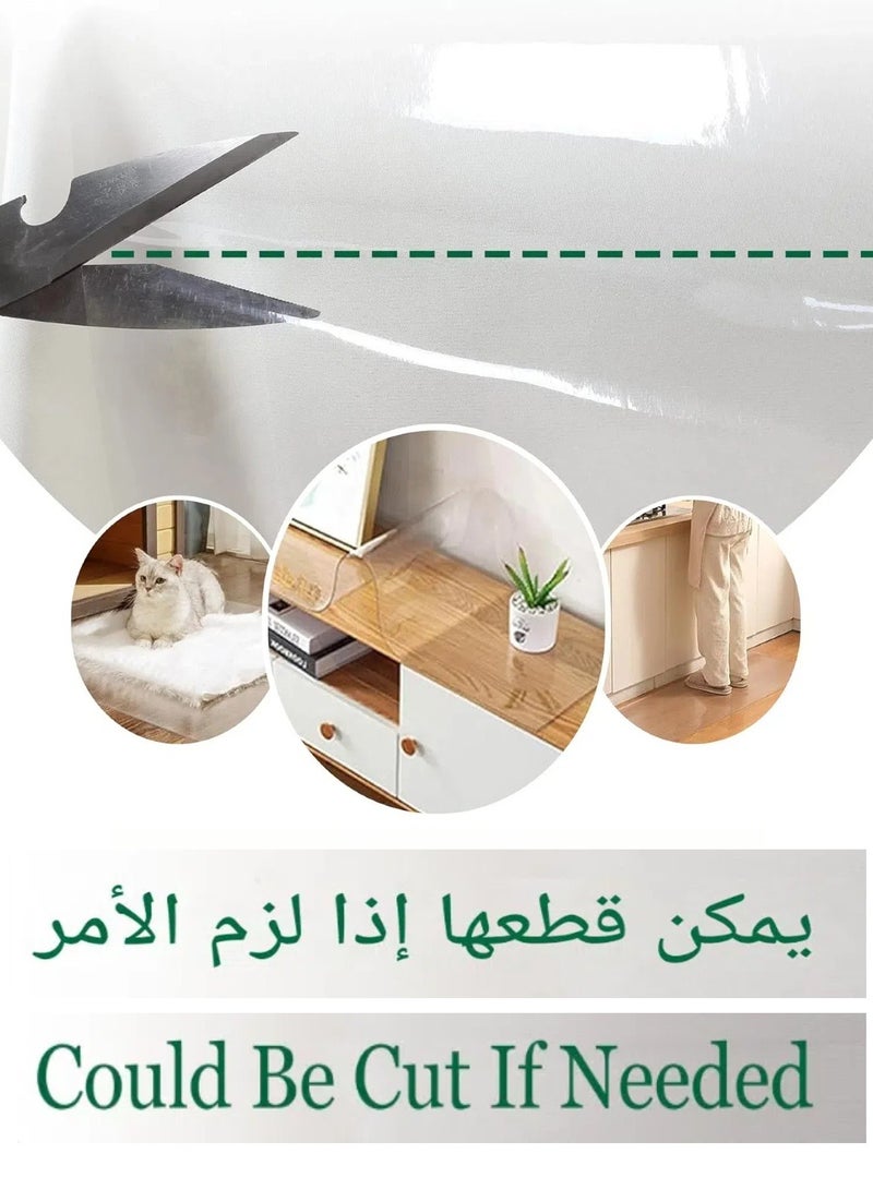 تشو داي مفرش طاولة PVC سميك 3 مم مقاس 160x100 سم - غطاء مقاوم للماء والحرارة 80℃ للمجالس والأفراح مع حماية من الرمال  - Image 4