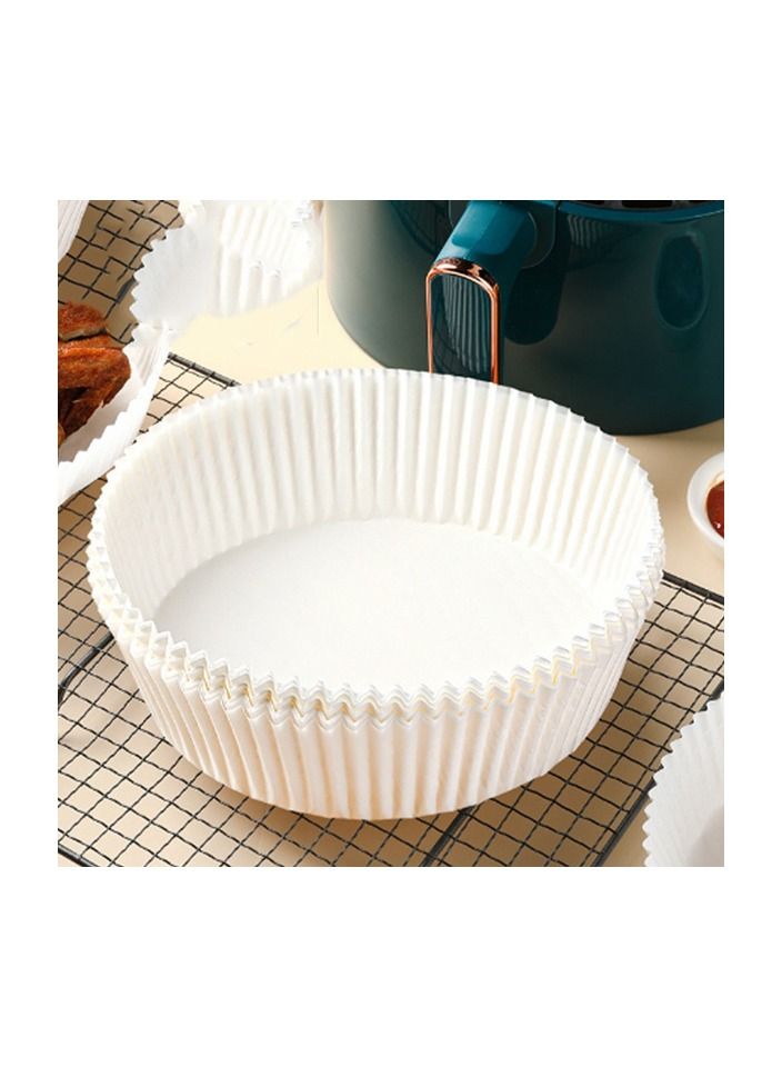 Air Fryer Disposable Paper Liner, 100PCS Non-stick Disposable Air Fryer Liners, Baking Paper for Air Fryer Oil-proof, Water-proof, Parchment for Baking Roasting Microwave 16CM (White)  - Image 1