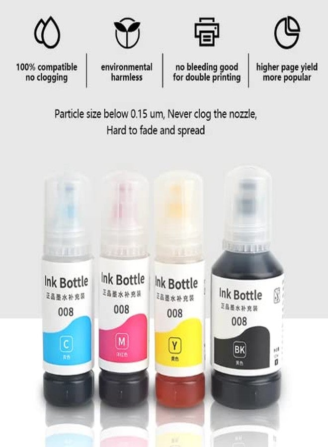 ANG Refill 008 for epssonn L6460/L6490/L6550/L6570/L6580/L11160/L15150/L15160 Printer Black + Tri Color Combo Pack Ink Bottle - Image 3
